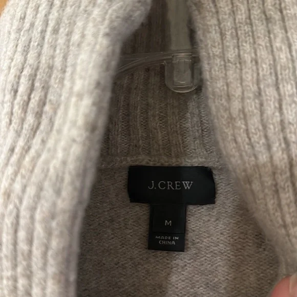 J. Crew Men’s High Neck Pullover Sweater Lambswool Gray Size Medium